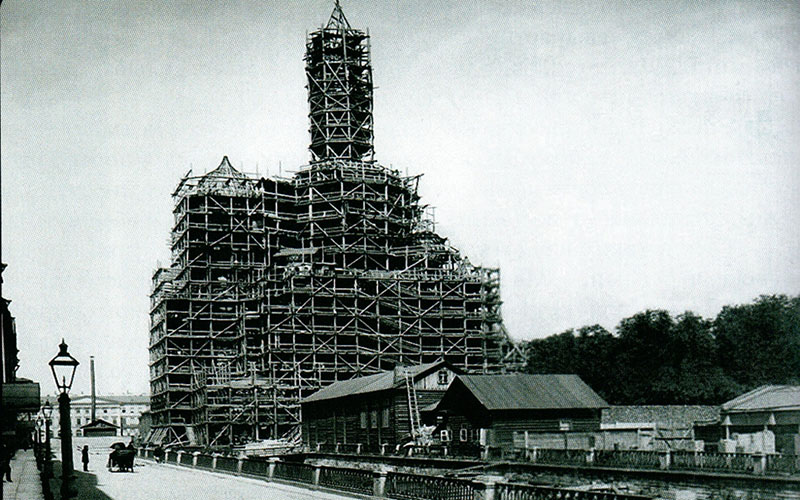 Строительство храма Спаса-на-Крови в Петербурге. 1904 год. Фото: Pastvu.com